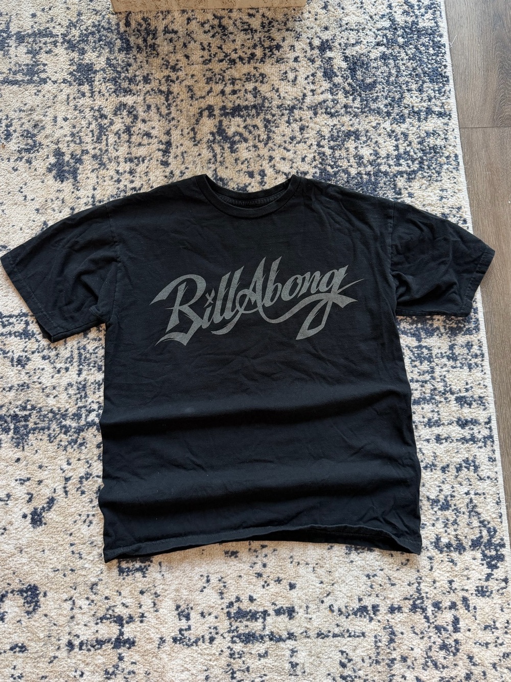Billabong Black Tee with Gray Script Logo